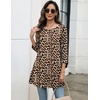 Zeagoo Women Tops 3/4 Sleeve Dressy Casual Plus Size Tunics Loose Blouses(Leopard Print-pa222)
