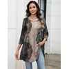 Zeagoo Women Tops 3/4 Sleeve Dressy Casual Plus Size Tunics Loose Blouses(Multicolor-cx278)