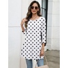 Zeagoo Women Tops 3/4 Sleeve Dressy Casual Plus Size Tunics Loose Blouses(Polka Dots-jh592)