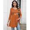 Zeagoo Women Tops 3/4 Sleeve Dressy Casual Plus Size Tunics Loose Blouses(Pumpkin-ws86)