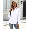 Zeagoo Women’s Button Down Shirts Long Sleeve Business Casual Blouses Tops(A-white)