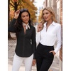 Zeagoo Women’s Button Down Shirts Long Sleeve Business Casual Blouses Tops(Black)