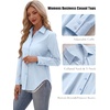 Zeagoo Women’s Button Down Shirts Long Sleeve Business Casual Blouses Tops(Blue)