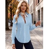 Zeagoo Women’s Button Down Shirts Long Sleeve Business Casual Blouses Tops(Blue)