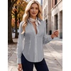Zeagoo Women’s Button Down Shirts Long Sleeve Business Casual Blouses Tops(Gray)