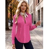 Zeagoo Women’s Button Down Shirts Long Sleeve Business Casual Blouses Tops(Hot Pink)