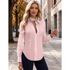 Zeagoo Women’s Button Down Shirts Long Sleeve Business Casual Blouses Tops(Pink)