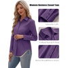 Zeagoo Women’s Button Down Shirts Long Sleeve Business Casual Blouses Tops(Purple)