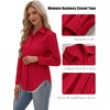 Zeagoo Women’s Button Down Shirts Long Sleeve Business Casual Blouses Tops(Red)