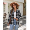 Zeagoo Womens Flannel Plaid Shirts Long Sleeve Button Down Tops Work Blouse(Black)