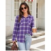 Zeagoo Womens Flannel Plaid Shirts Long Sleeve Button Down Tops Work Blouse(Purple Plaid)