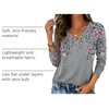 Zeagoo Womens Shirts Long Sleeve Tops V Neck Casual Basic Tee Fall Outfits(Grey Floral Print)