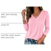 Zeagoo Womens Shirts Long Sleeve Tops V Neck Casual Basic Tee Fall Outfits(Pink)