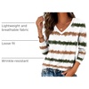 Zeagoo Womens Shirts Long Sleeve Tops V Neck Casual Basic Tee Fall Outfits(Tie Dye Stripe Print)