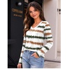 Zeagoo Womens Shirts Long Sleeve Tops V Neck Casual Basic Tee Fall Outfits(Tie Dye Stripe Print)