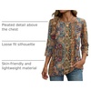 Zeagoo Womens Tops 3/4 Sleeve Blouses Dressy Casual Shirt Pleated Tunic(Boho Multicolor 721)