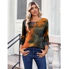 Zeagoo Womens Tops 3/4 Sleeve Blouses Dressy Casual Shirt Pleated Tunic(Printed Orange 272)