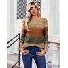 Zeagoo Womens Tops 3/4 Sleeve Blouses Dressy Casual Shirt Pleated Tunic(Stripes Brown 398)