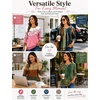 Zeagoo Womens Tops 3/4 Sleeve Blouses Dressy Casual Shirt Pleated Tunic(Stripes Brown 398)
