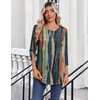 Zeagoo Womens Tops 3/4 Sleeve Blouses Dressy Casual Shirt Pleated Tunic(Stripes Multicolor 289)