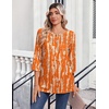 Zeagoo Womens Tops 3/4 Sleeve Blouses Dressy Casual Shirt Pleated Tunic(Tie-dry 466)
