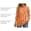 Zeagoo Womens Tops 3/4 Sleeve Blouses Dressy Casual Shirt Pleated Tunic(Tie-dry 466)