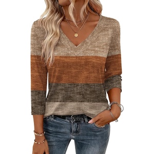 Zeagoo 3/4 Sleeve Womens Top V Neck Shirt Casual Blouse Basic Tshirts S-2XL(Jh398)