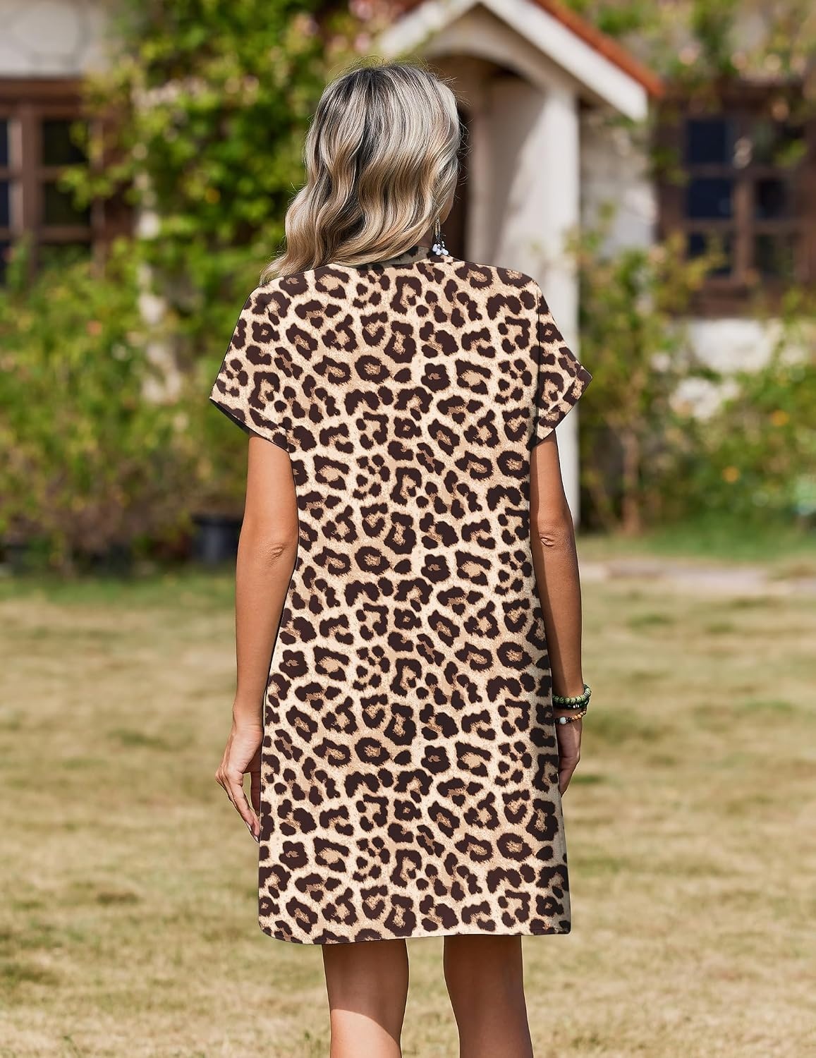 image:imageZeagoo Summer Dresses for Women Shift Dress Casual Mini Vacation SundressBrown Leopard