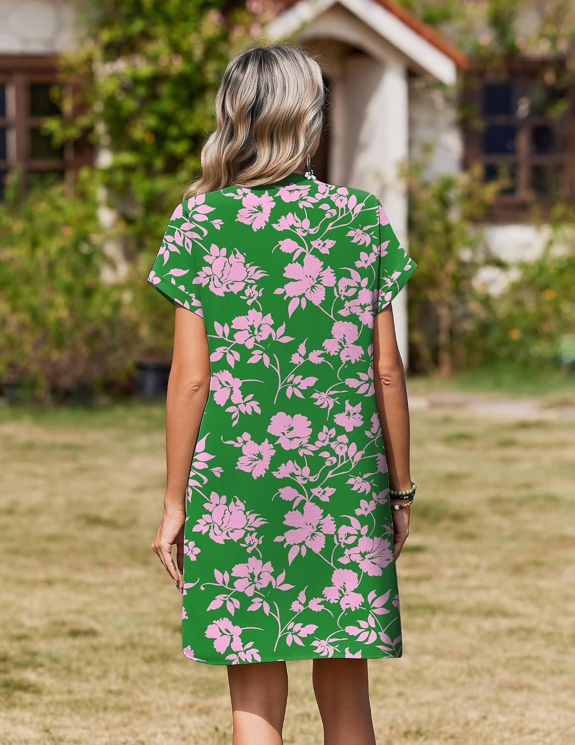 image:imageZeagoo Summer Dresses for Women Shift Dress Casual Mini Vacation SundressGreen Floral