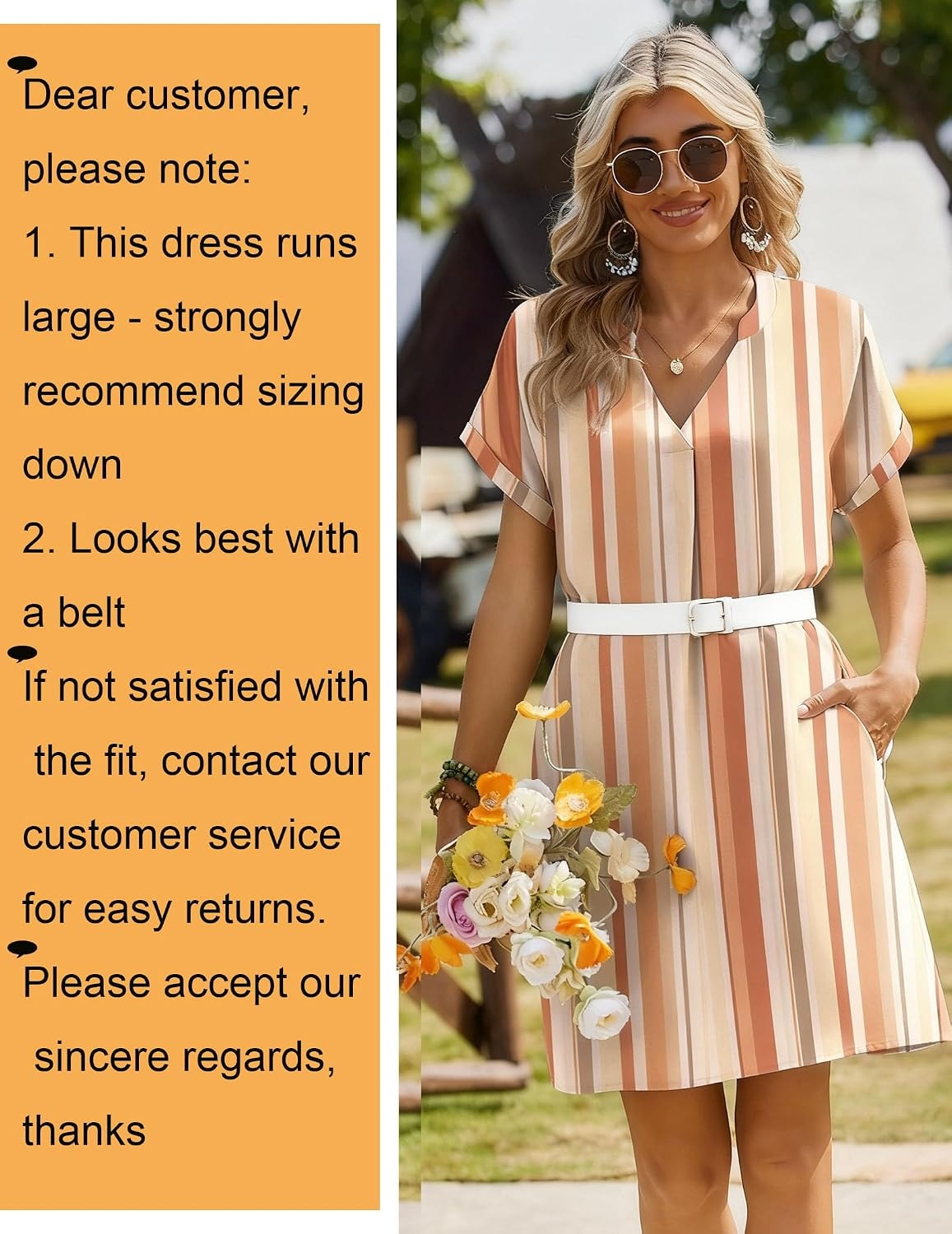 image:imageZeagoo Summer Dresses for Women Shift Dress Casual Mini Vacation SundressKhaki Stripe