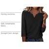 Zeagoo 3/4 Length Sleeve Womens Tops Casual Dressy Summer Fall Shirts(Black)