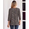 Zeagoo 3/4 Length Sleeve Womens Tops Casual Dressy Summer Fall Shirts(Black Floral)