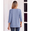 Zeagoo 3/4 Length Sleeve Womens Tops Casual Dressy Summer Fall Shirts(Blue White Stripes)