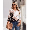 Zeagoo 3/4 Length Sleeve Womens Tops Casual Dressy Summer Fall Shirts(Floral 347)