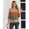 Zeagoo 3/4 Length Sleeve Womens Tops Casual Dressy Summer Fall Shirts(Geometric 398)