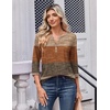 Zeagoo 3/4 Length Sleeve Womens Tops Casual Dressy Summer Fall Shirts(Geometric 398)
