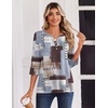 Zeagoo 3/4 Length Sleeve Womens Tops Casual Dressy Summer Fall Shirts(Geometric Multicolor)