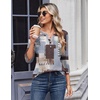 Zeagoo 3/4 Length Sleeve Womens Tops Casual Dressy Summer Fall Shirts(Geometric Multicolor)
