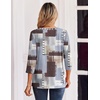 Zeagoo 3/4 Length Sleeve Womens Tops Casual Dressy Summer Fall Shirts(Geometric Multicolor)