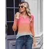 Zeagoo 3/4 Length Sleeve Womens Tops Casual Dressy Summer Fall Shirts(Gradient Pink)