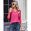 Zeagoo 3/4 Length Sleeve Womens Tops Casual Dressy Summer Fall Shirts(Hot Pink)