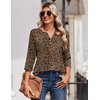 Zeagoo 3/4 Length Sleeve Womens Tops Casual Dressy Summer Fall Shirts(Leopard Print)