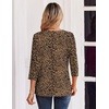 Zeagoo 3/4 Length Sleeve Womens Tops Casual Dressy Summer Fall Shirts(Leopard Print)