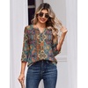 Zeagoo 3/4 Length Sleeve Womens Tops Casual Dressy Summer Fall Shirts(Multicolor 721)