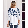 Zeagoo 3/4 Length Sleeve Womens Tops Casual Dressy Summer Fall Shirts(Navy Floral)