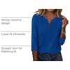 Zeagoo 3/4 Length Sleeve Womens Tops Casual Dressy Summer Fall Shirts(Printed Navy)