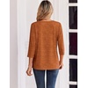 Zeagoo 3/4 Length Sleeve Womens Tops Casual Dressy Summer Fall Shirts(Pumpkin 86)
