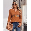 Zeagoo 3/4 Length Sleeve Womens Tops Casual Dressy Summer Fall Shirts(Pumpkin 86)