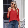 Zeagoo 3/4 Length Sleeve Womens Tops Casual Dressy Summer Fall Shirts(Red)