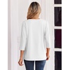 Zeagoo 3/4 Length Sleeve Womens Tops Casual Dressy Summer Fall Shirts(White)